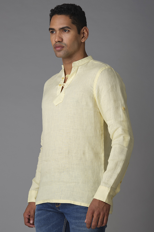 YELLOW FULL SLEEVE LINEN SHIRT (ZACK F/SLV FIT)