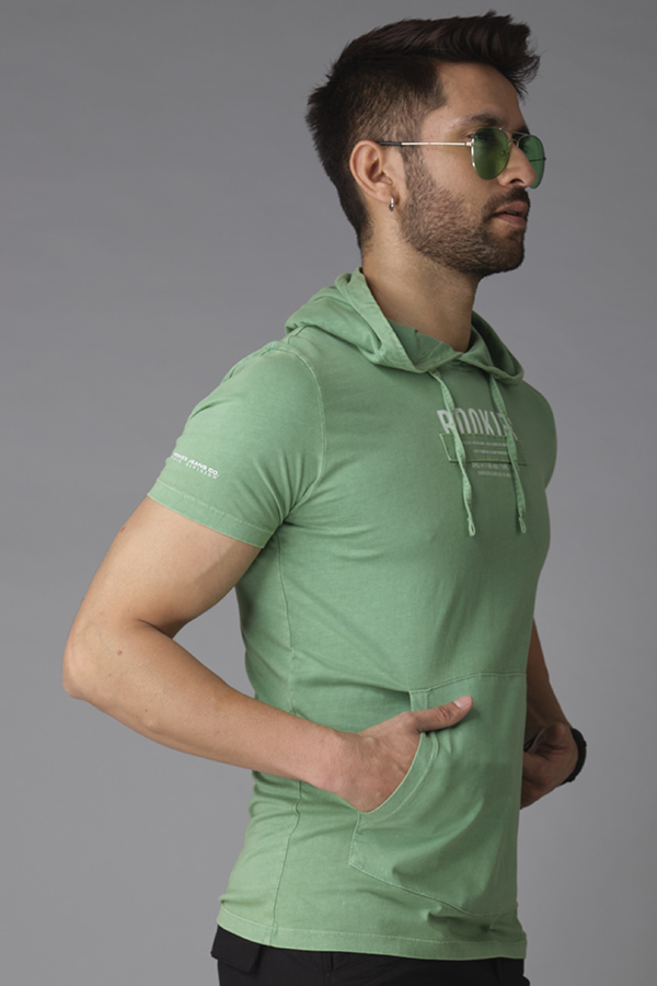 GREEN HALF SLEEVE ROUND NECK TEE (R NECK H/SLV SLIM)