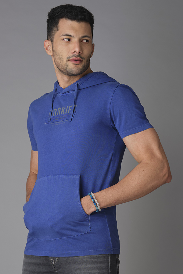 BLUE HALF SLEEVE ROUND NECK TEE (R NECK H/SLV SLIM)