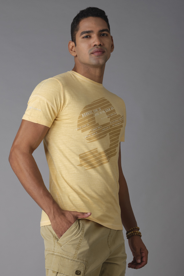 PEACH HALF SLEEVE ROUND NECK TEE (R NECK H/SLV SLIM)