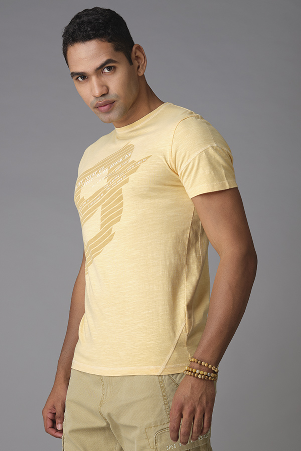 PEACH HALF SLEEVE ROUND NECK TEE (R NECK H/SLV SLIM)