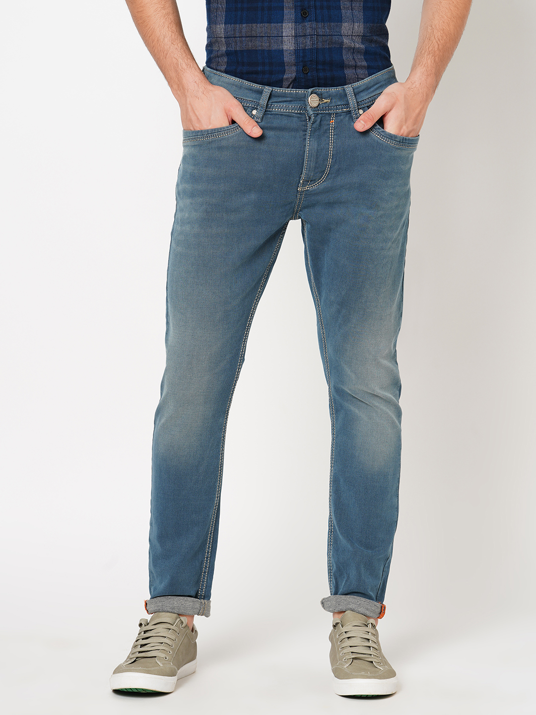 PETROL 5 POCKET LOW-RISE ANKLE LENGTH JEANS (SPRINGSTEEN FIT)