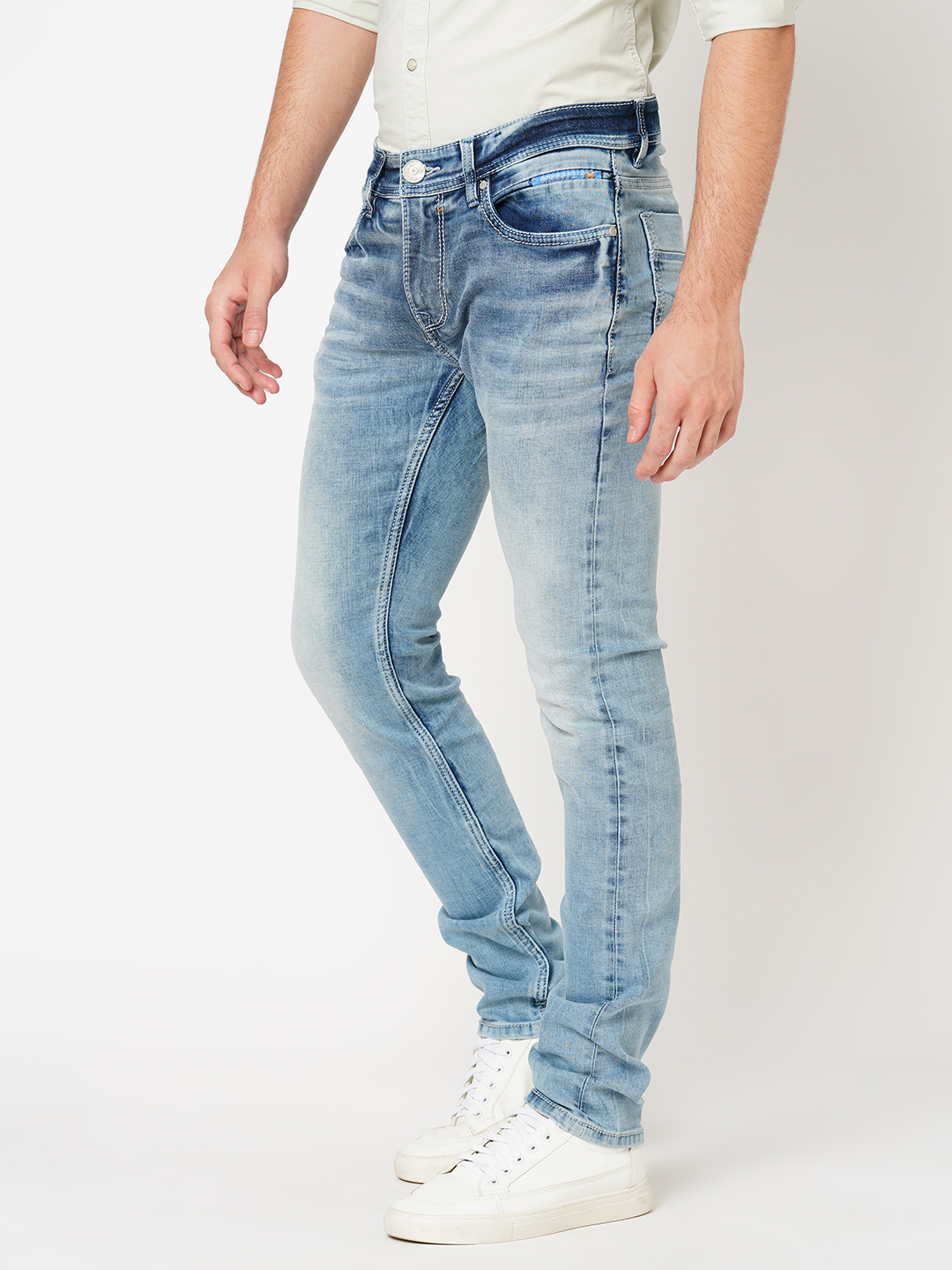 LT BLUE 5 POCKET MID-RISE JEANS (LENNON)