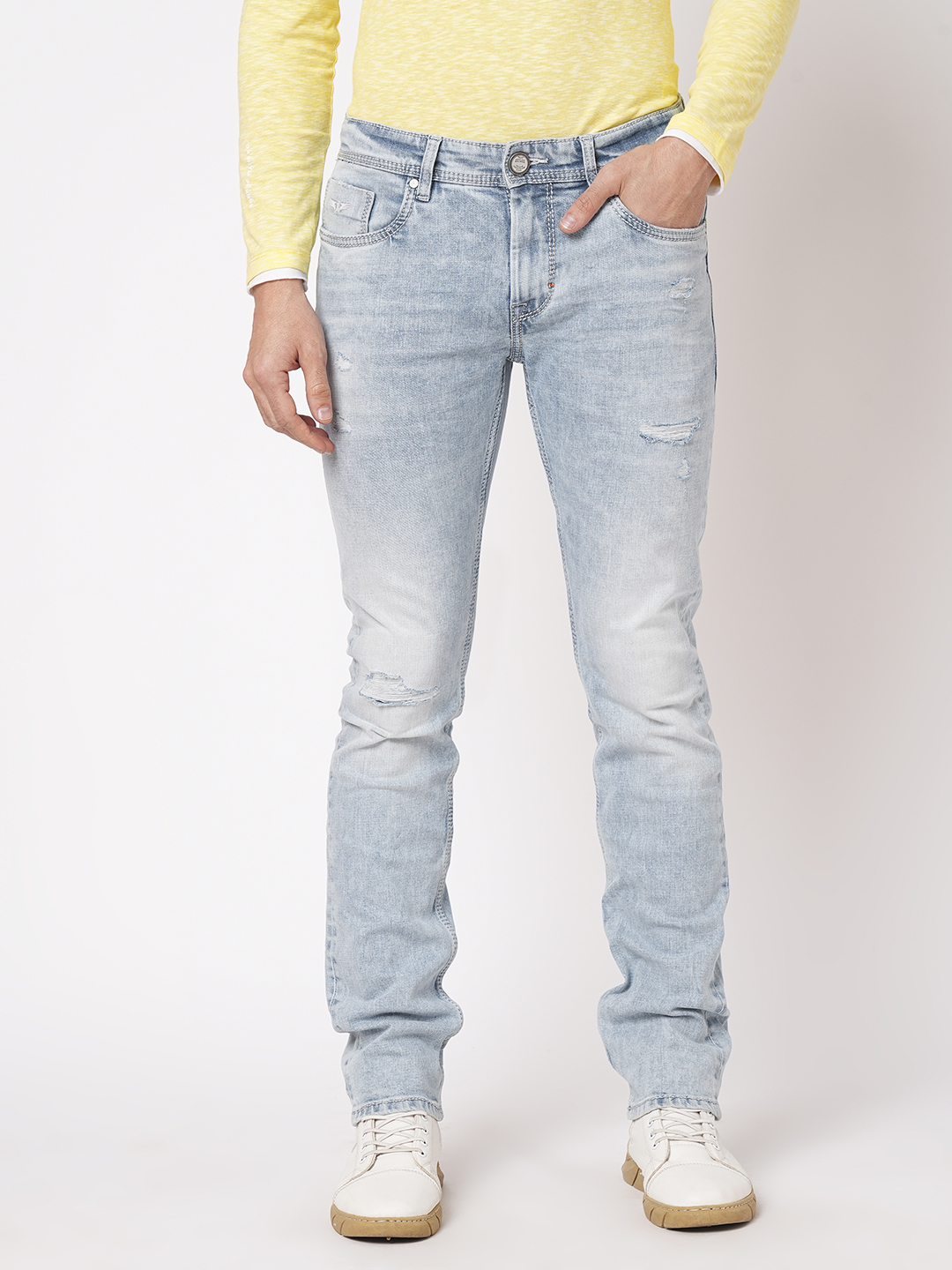 LT BLUE 5 POCKET MID-RISE JEANS (LENNON)