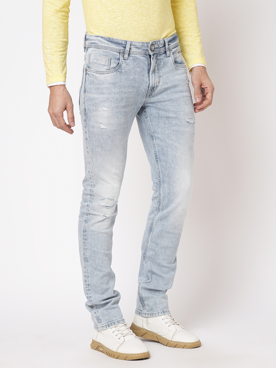 LT BLUE 5 POCKET MID-RISE JEANS (LENNON)