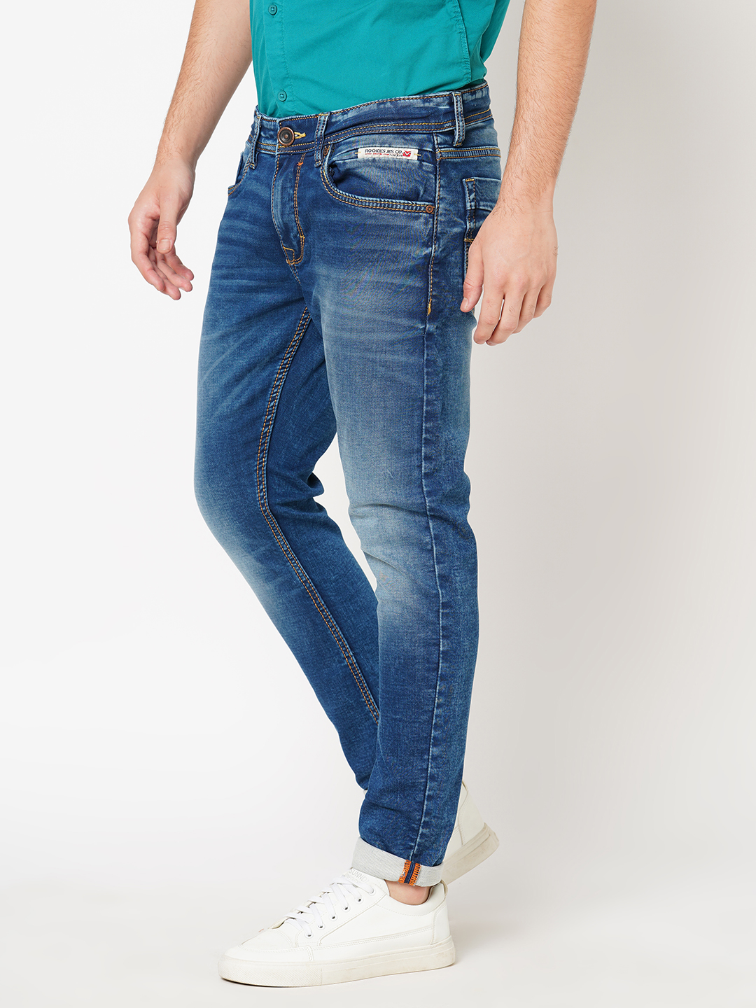 MED BLUE 5 POCKET LOW-RISE ANKLE LENGTH JEANS (SPRINGSTEEN FIT)