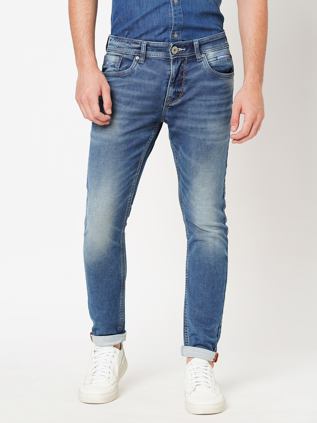 LT BLUE 5 POCKET LOW-RISE ANKLE LENGTH JEANS (SPRINGSTEEN FIT)