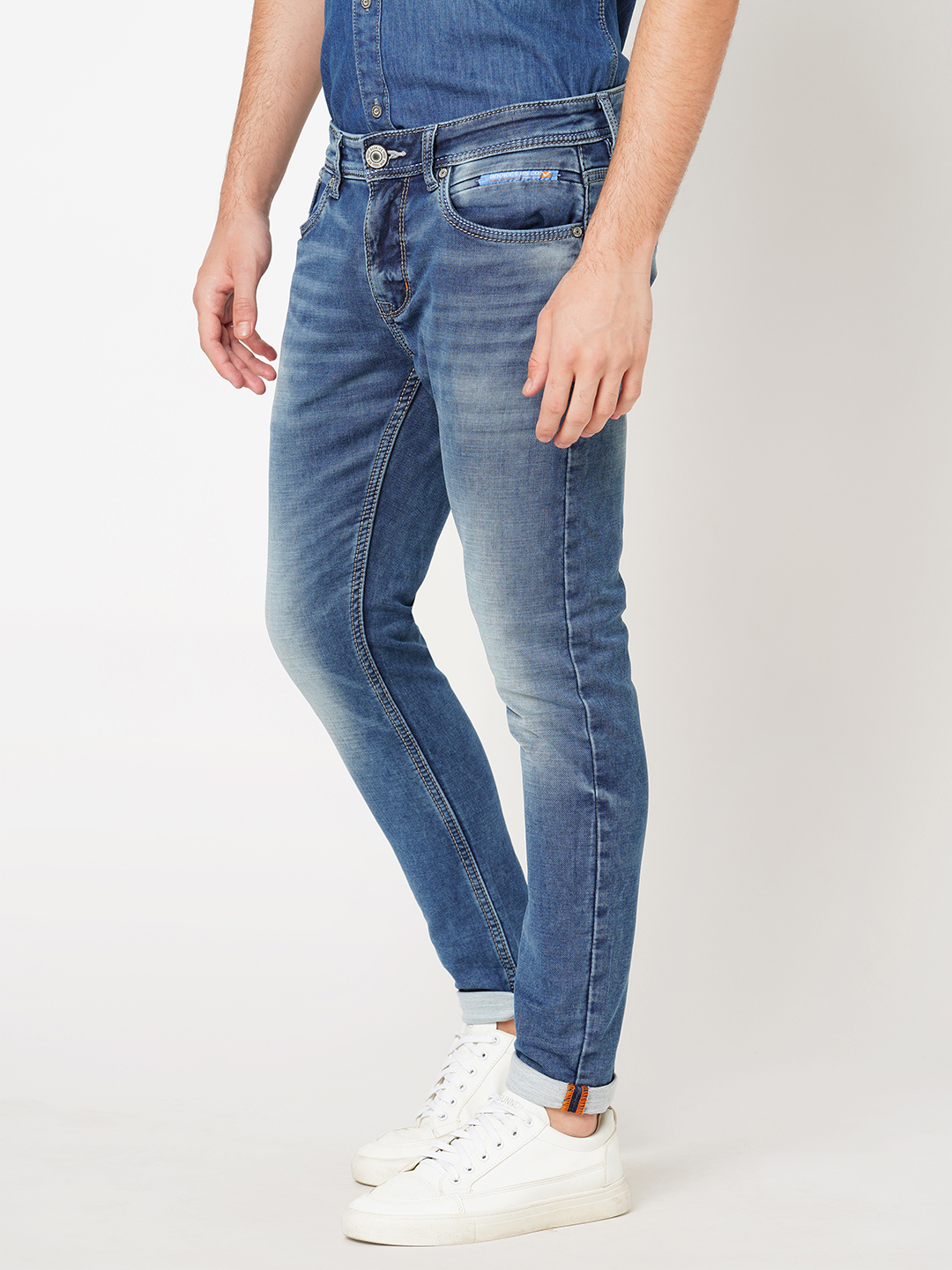 LT BLUE 5 POCKET LOW-RISE ANKLE LENGTH JEANS (SPRINGSTEEN FIT)