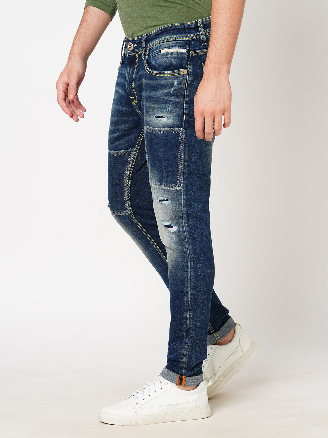 MED BLUE 5 POCKET LOW-RISE ANKLE LENGTH JEANS (SPRINGSTEEN FIT)