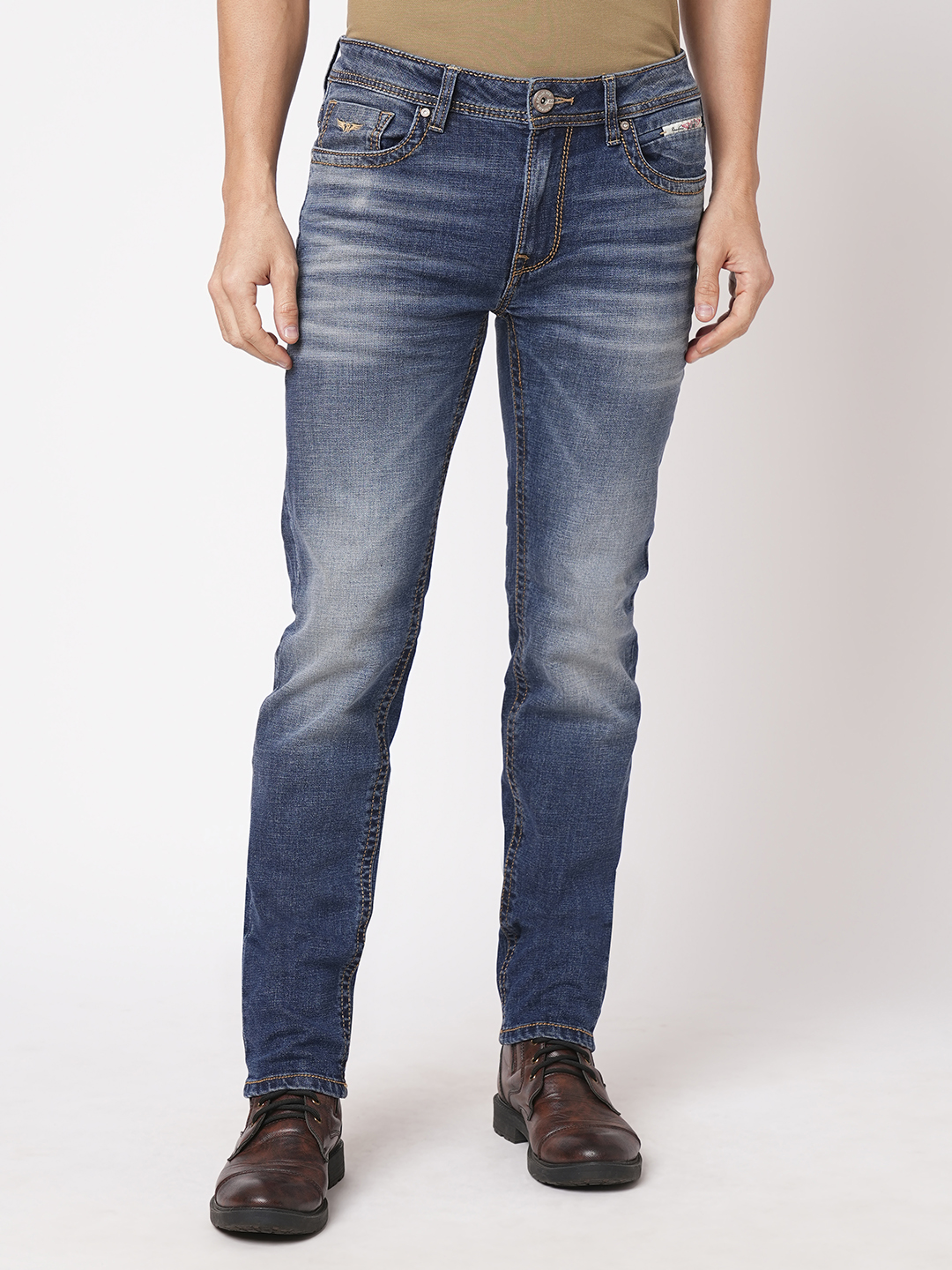 MED BLUE 5 POCKET MIDRISE, REGULAR AND STREIGHT FIT JEANS (MORRISON FIT)