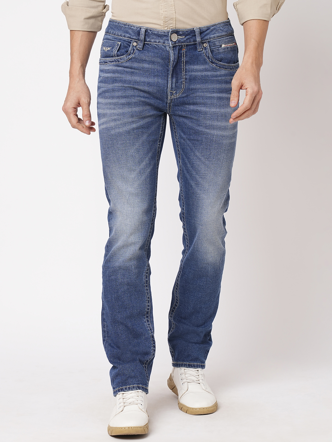 MED BLUE 5 POCKET MIDRISE, REGULAR AND STREIGHT FIT JEANS (MORRISON FIT)