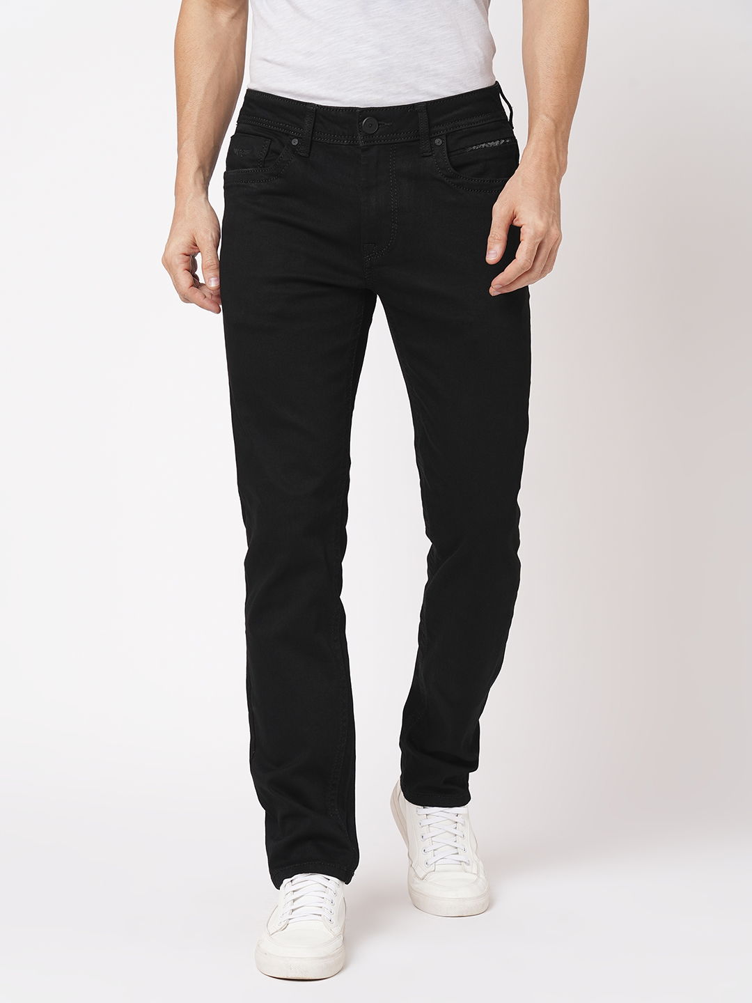 BLACK 5 POCKET MIDRISE, REGULAR AND STREIGHT FIT JEANS (MORRISON FIT)