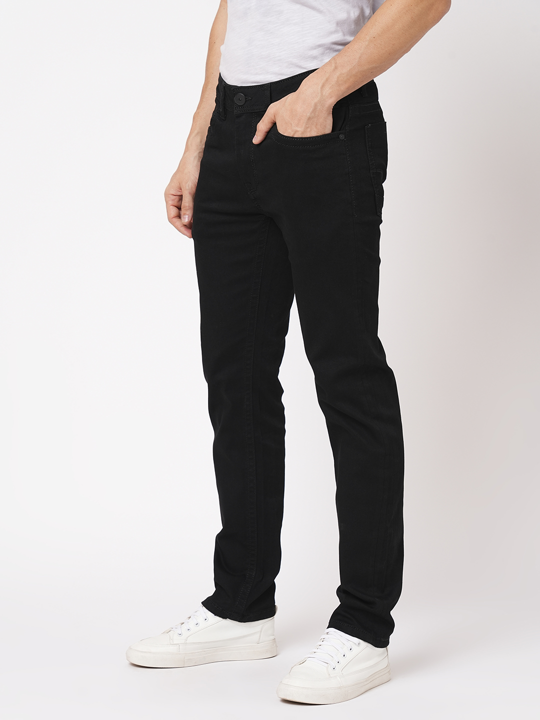 BLACK 5 POCKET MIDRISE, REGULAR AND STREIGHT FIT JEANS (MORRISON FIT)