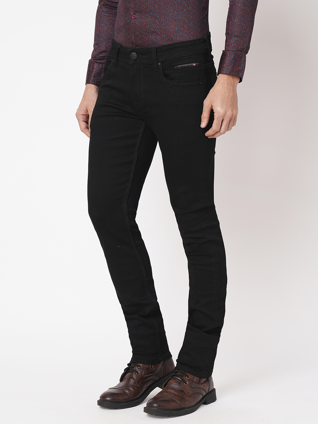 BLACK 5 POCKET MID-RISE JEANS (LENNON)