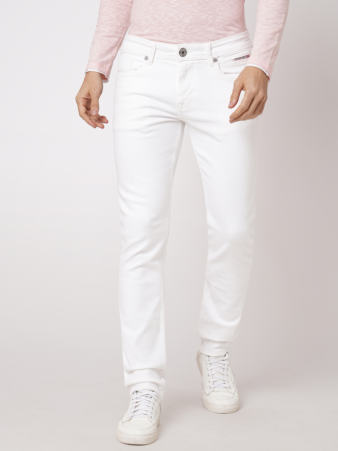 WHITE 5 POCKET MID-RISE JEANS (LENNON)