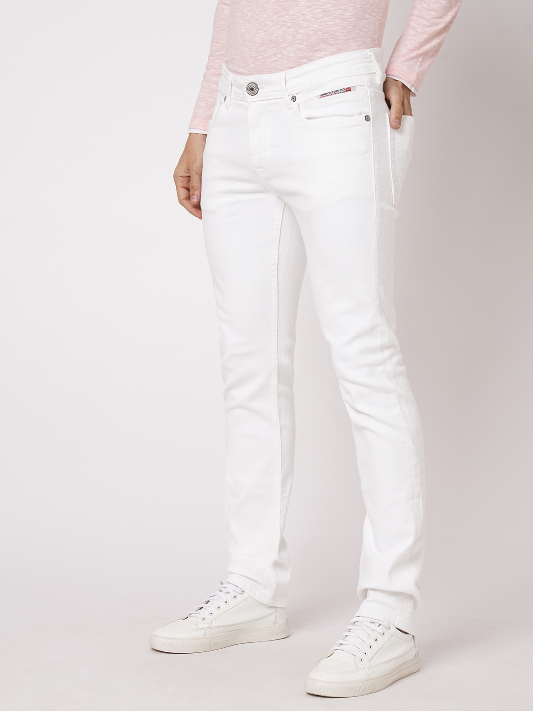 WHITE 5 POCKET MID-RISE JEANS (LENNON)