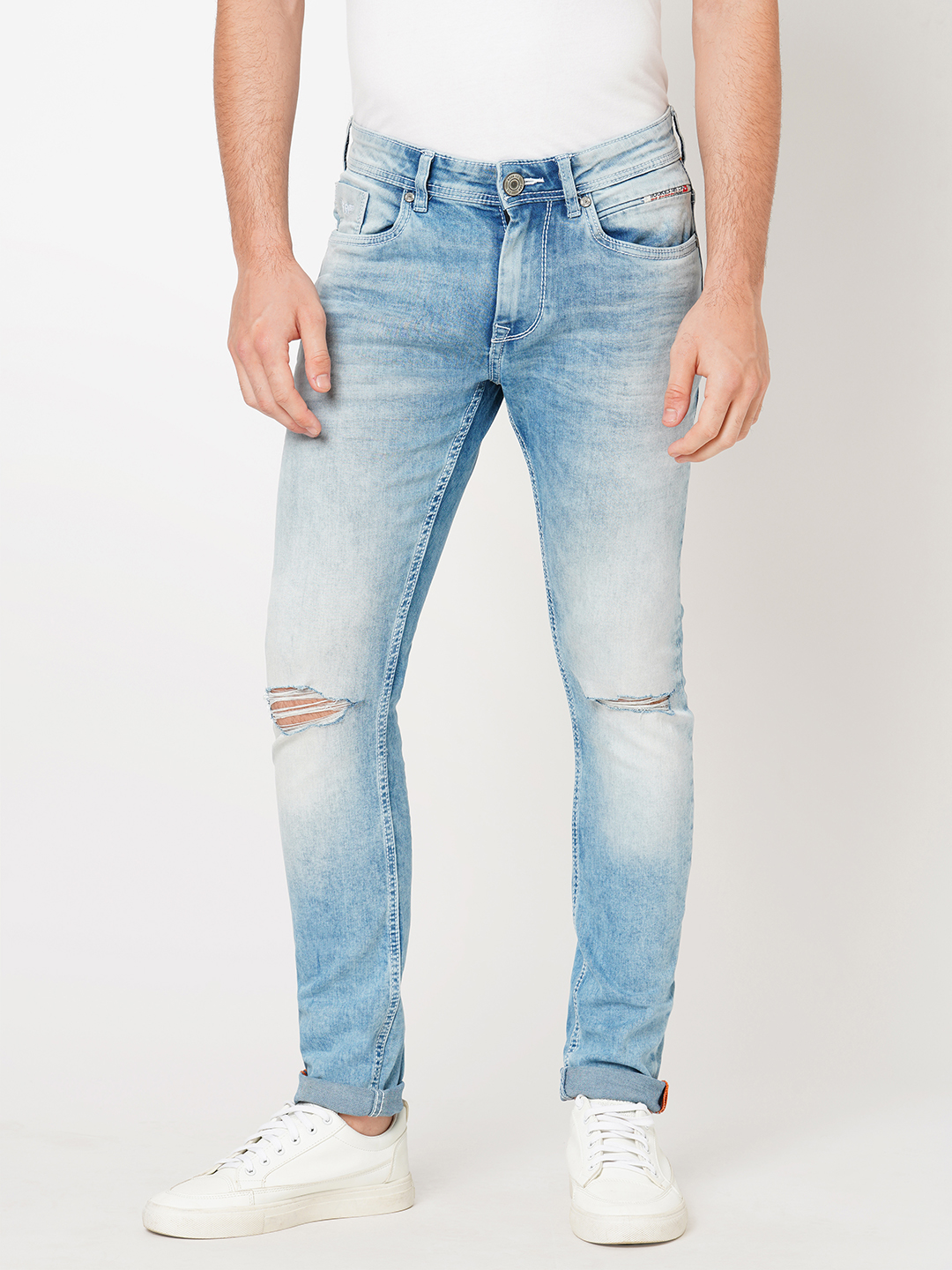 LT BLUE 5 POCKET MID-RISE NARROW TAPERED FIT JEANS (BILLY FIT)