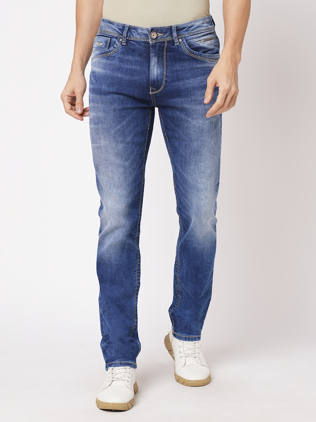 MED BLUE 5 POCKET MIDRISE, REGULAR AND STREIGHT FIT JEANS (MORRISON FIT)