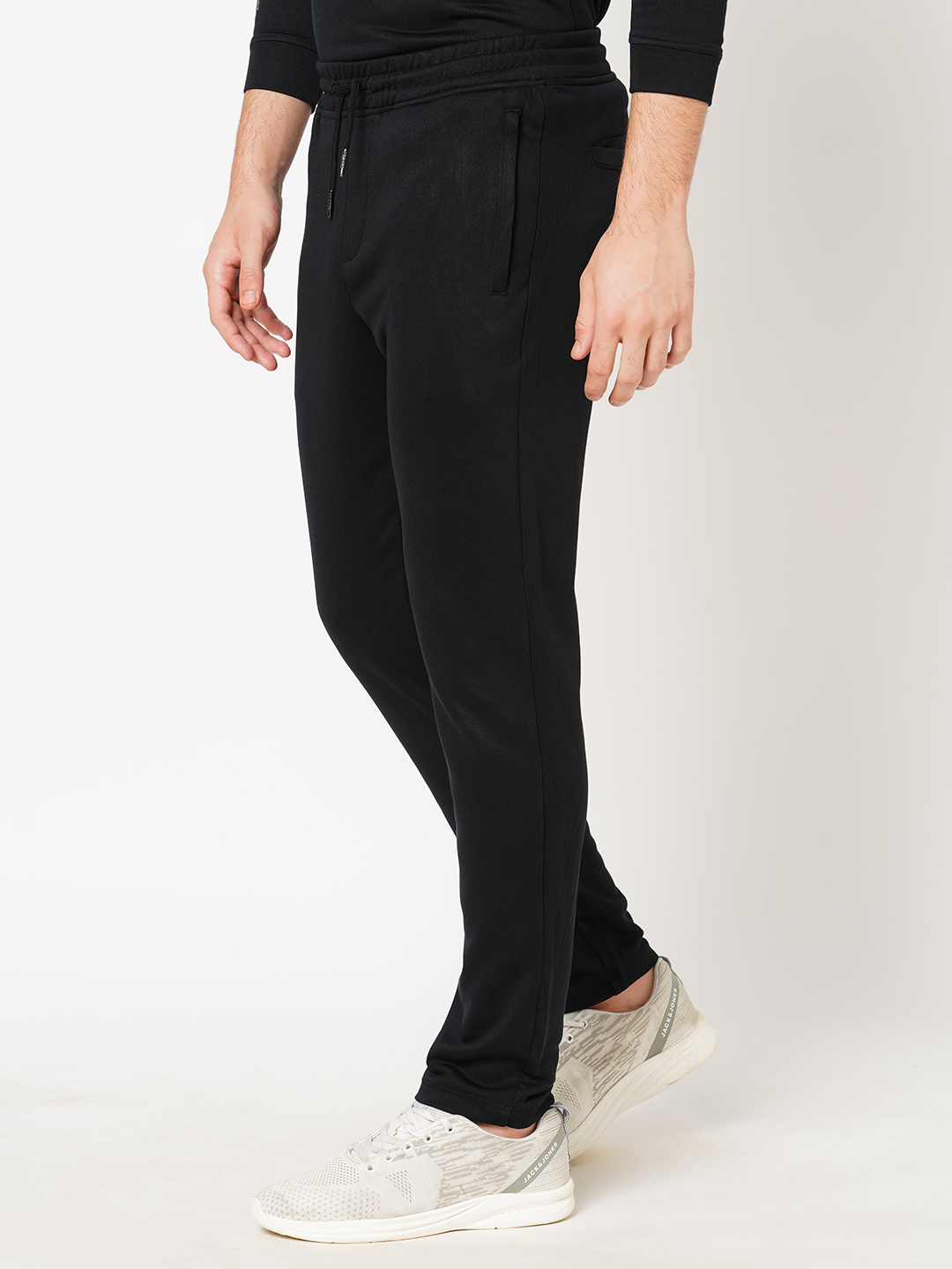 BLACK ATHLEISURE TRACK PANT (COMFORT FIT)