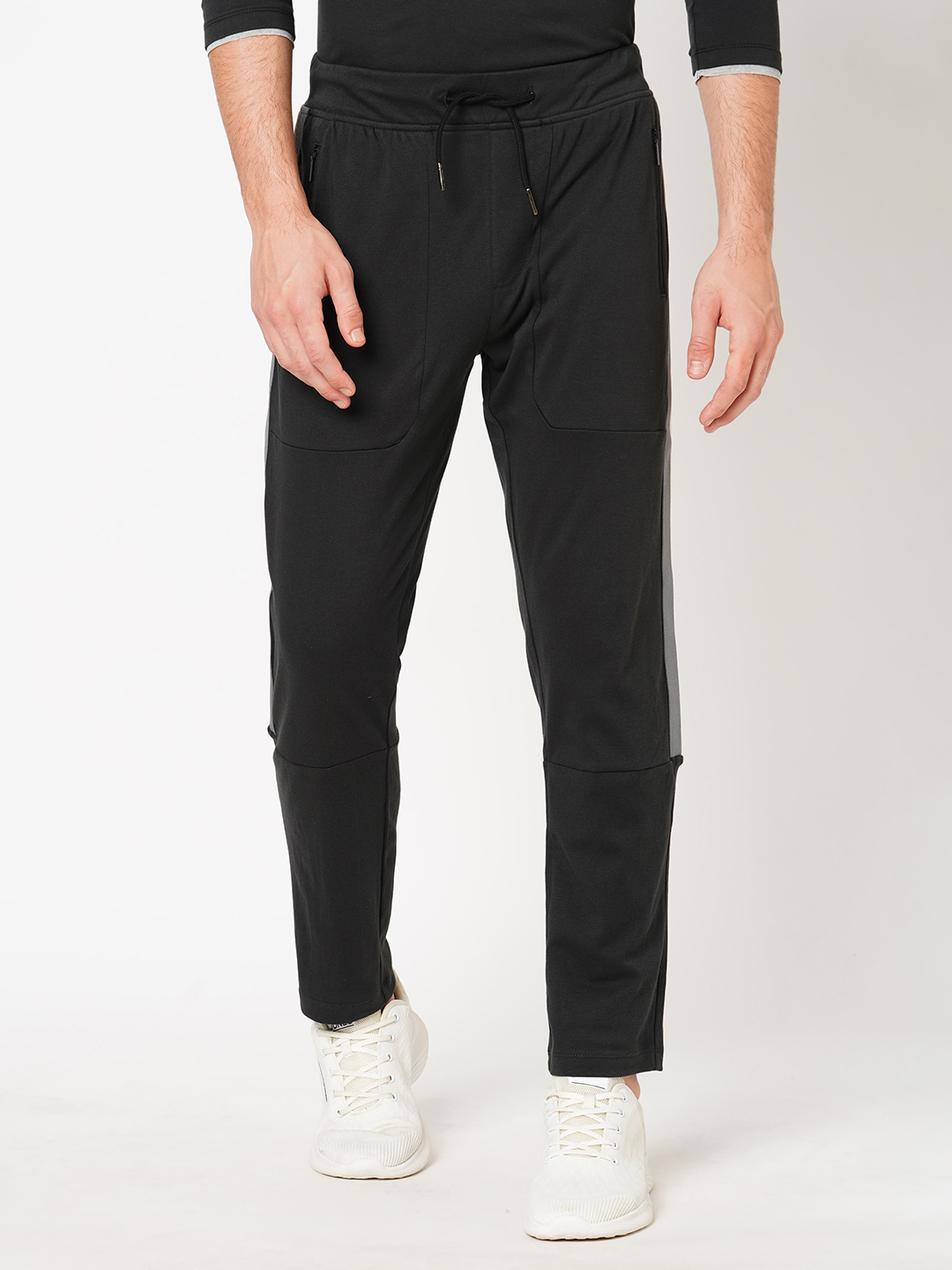 BLACK ATHLEISURE TRACK PANT (COMFORT FIT)