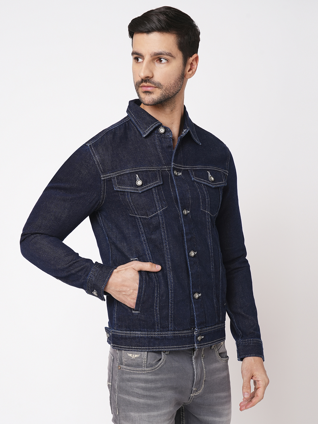 DK BLUE FULL SLEEVE DENIM JACKET (DENIM REGULAR)