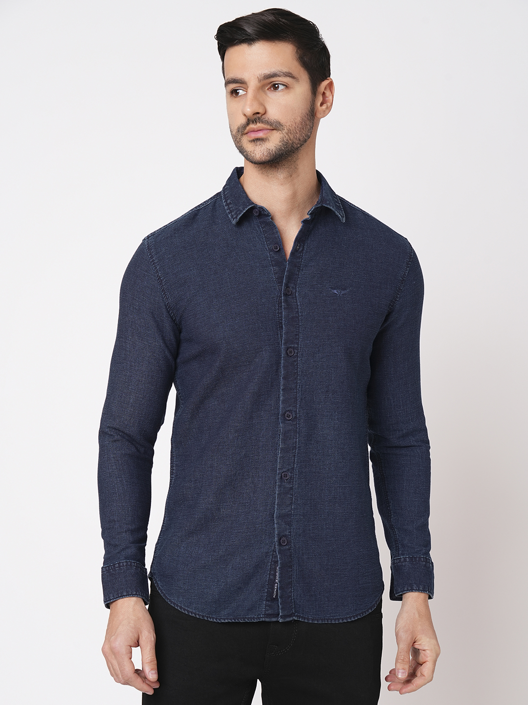 DK BLUE FULL SLEEVE DENIM SHIRT (LEO F/SLV FIT)