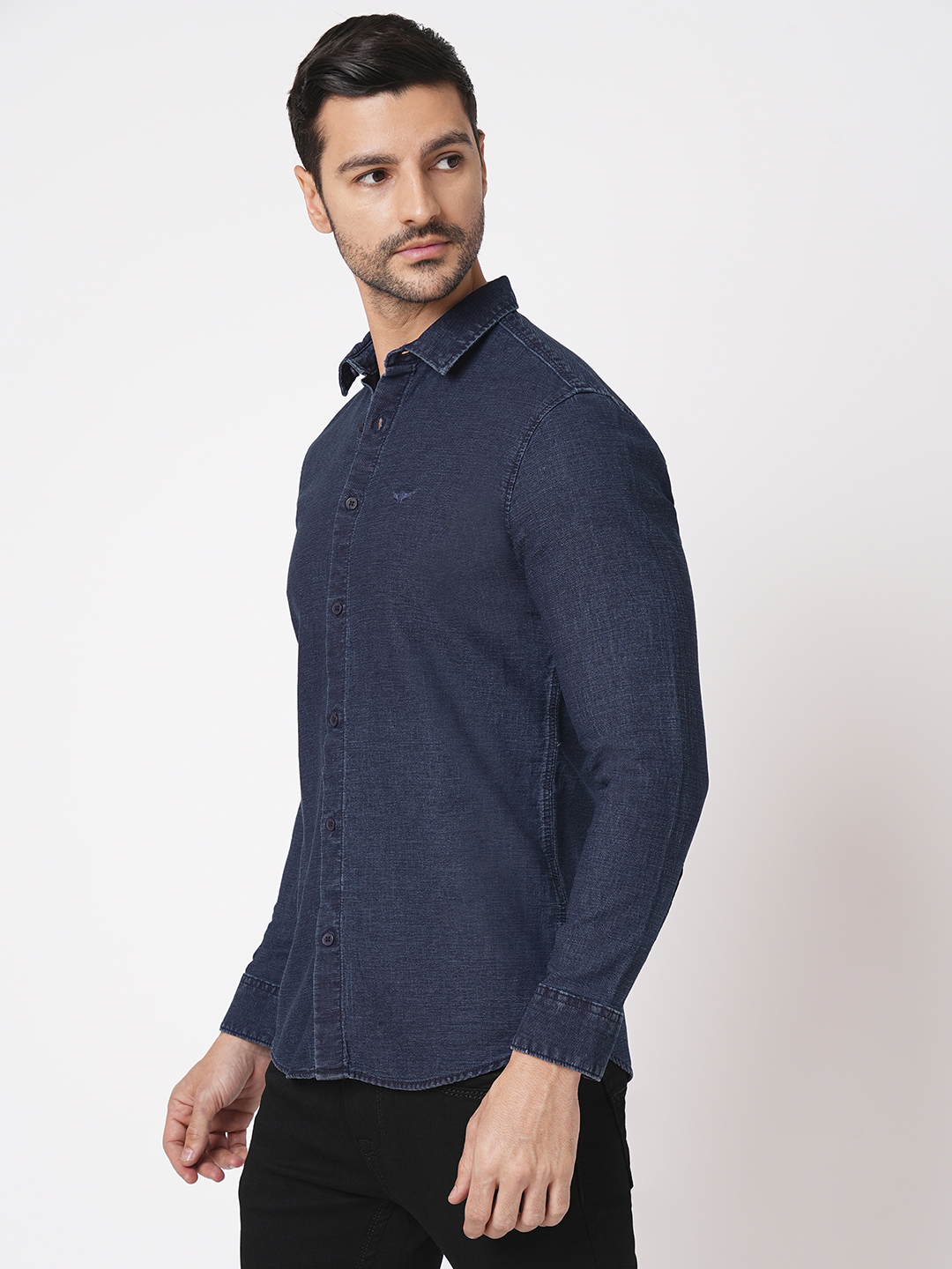 DK BLUE FULL SLEEVE DENIM SHIRT (LEO F/SLV FIT)