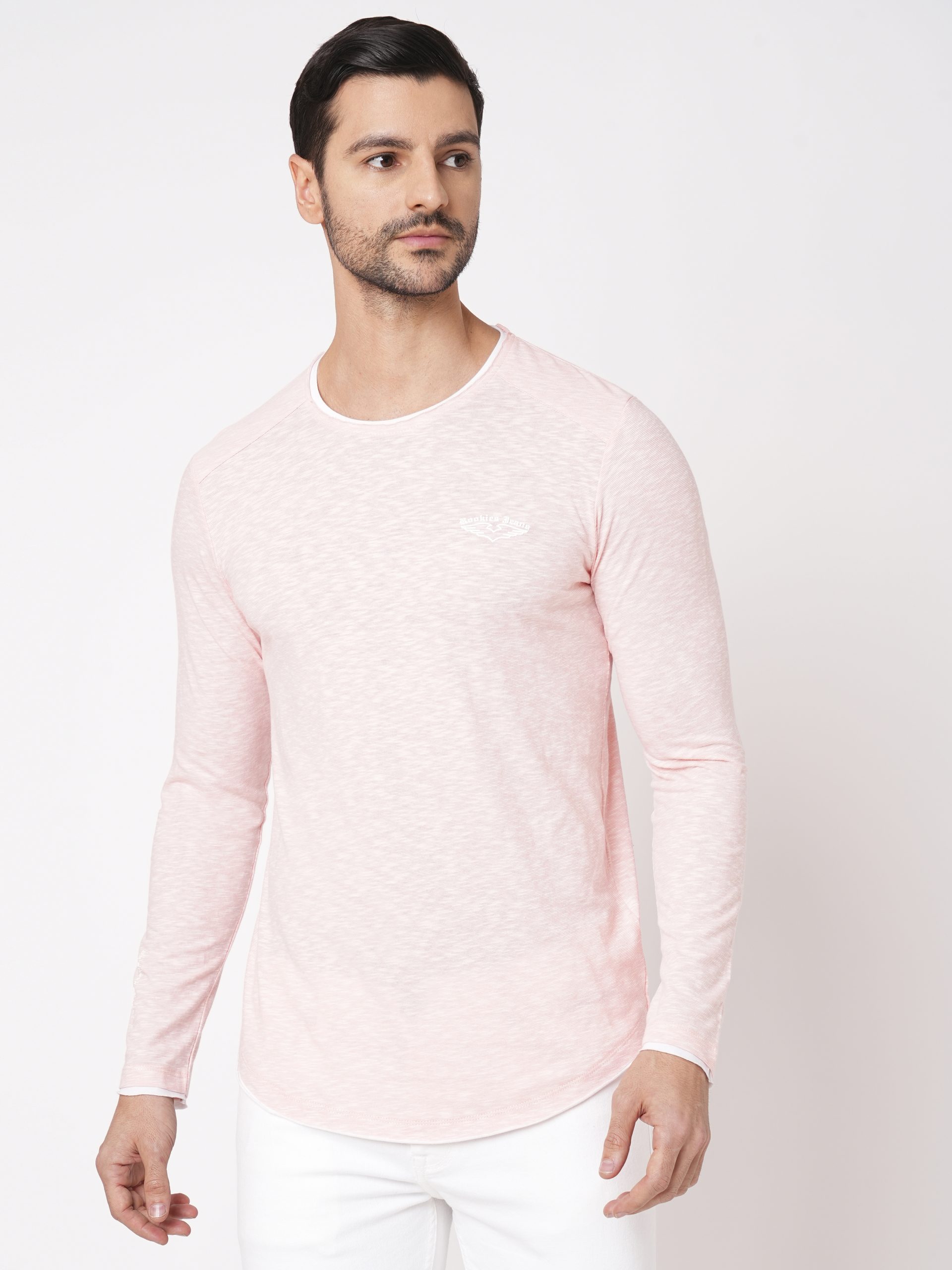 PINK FULL SLEEVE ATHLEISURE ROUND NECK TEE (R NECK F/SLV SLIM)