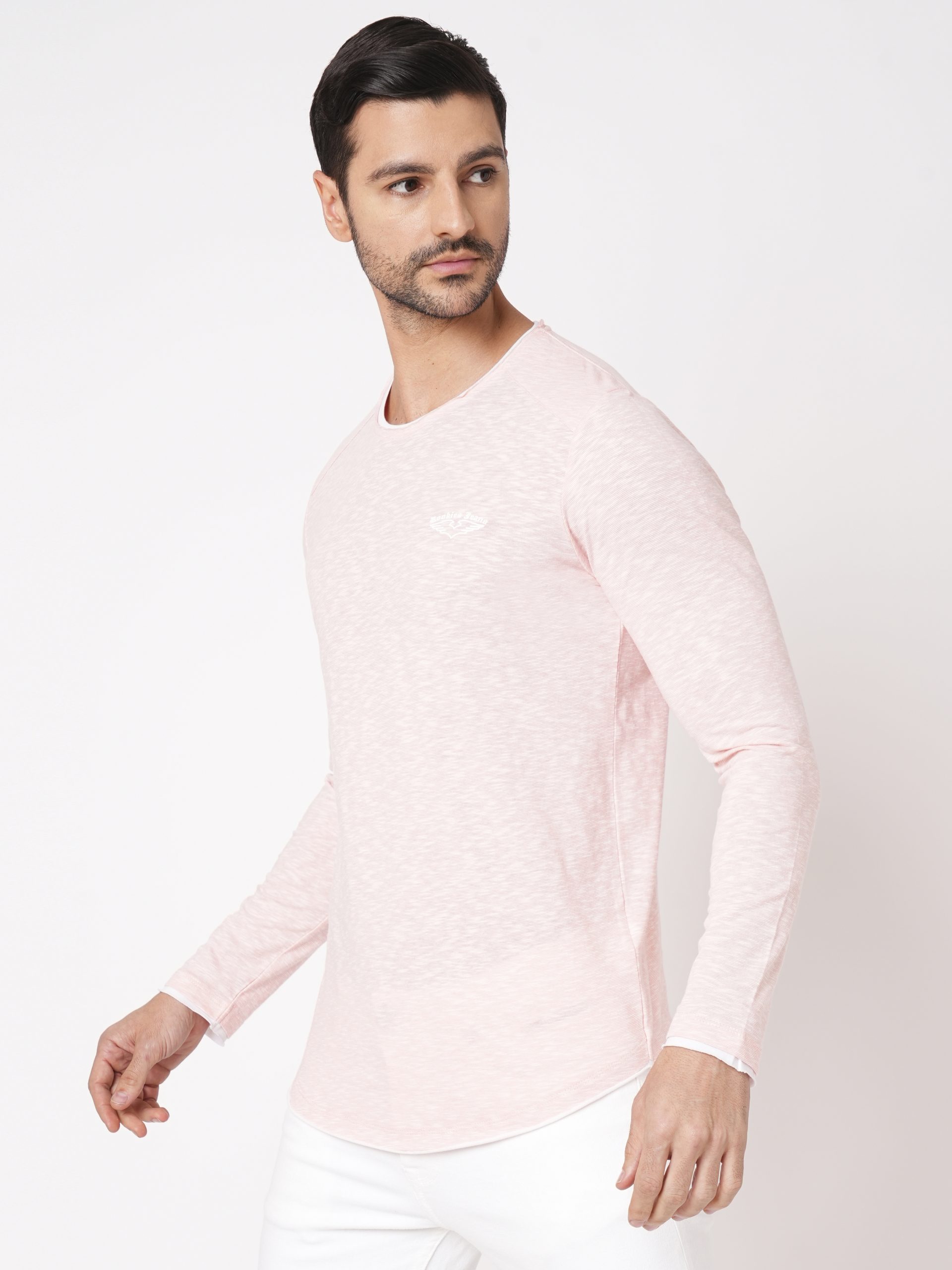 PINK FULL SLEEVE ATHLEISURE ROUND NECK TEE (R NECK F/SLV SLIM)