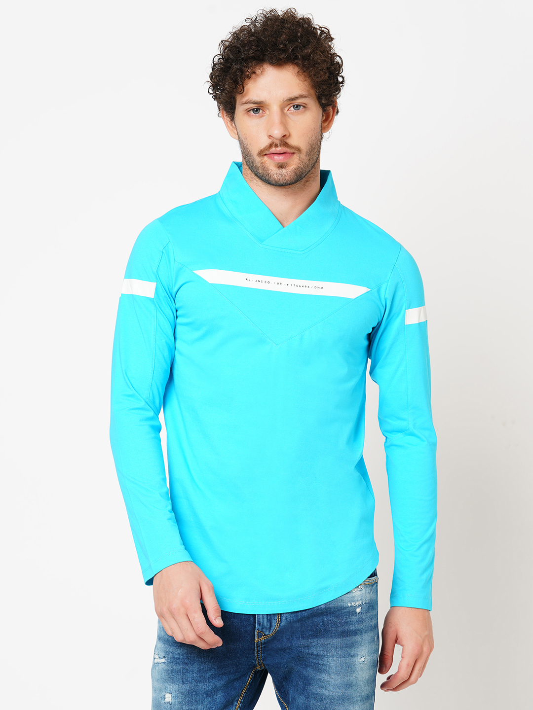 AQUA FULL SLEEVE ATHLEISURE V NECK TEE (V NECK F/SLV SLIM)