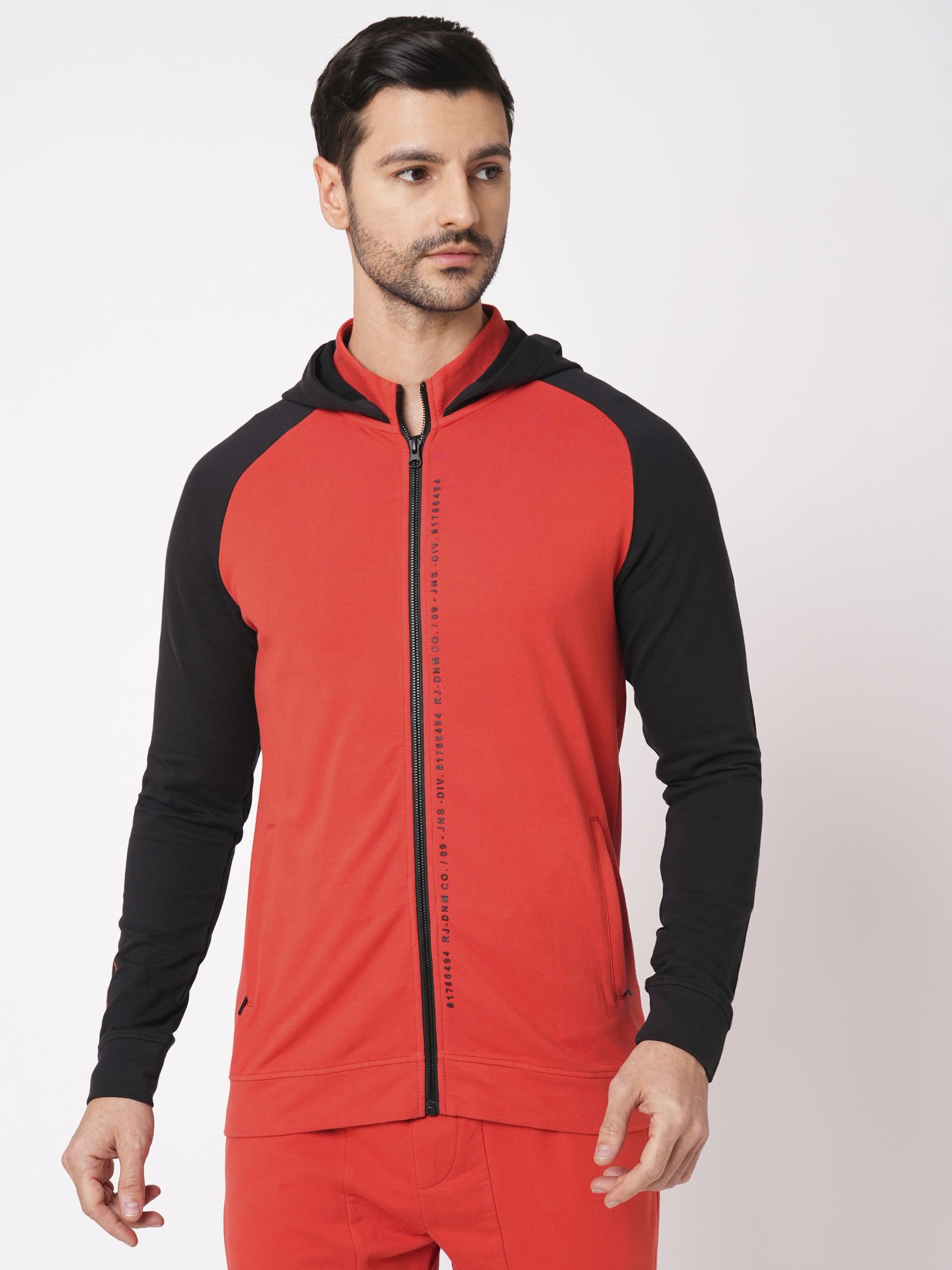 RUST FULL SLEEVE ATHLEISURE HOODIE ZIPPER JACKET (ATH LEISURE REGULAR)