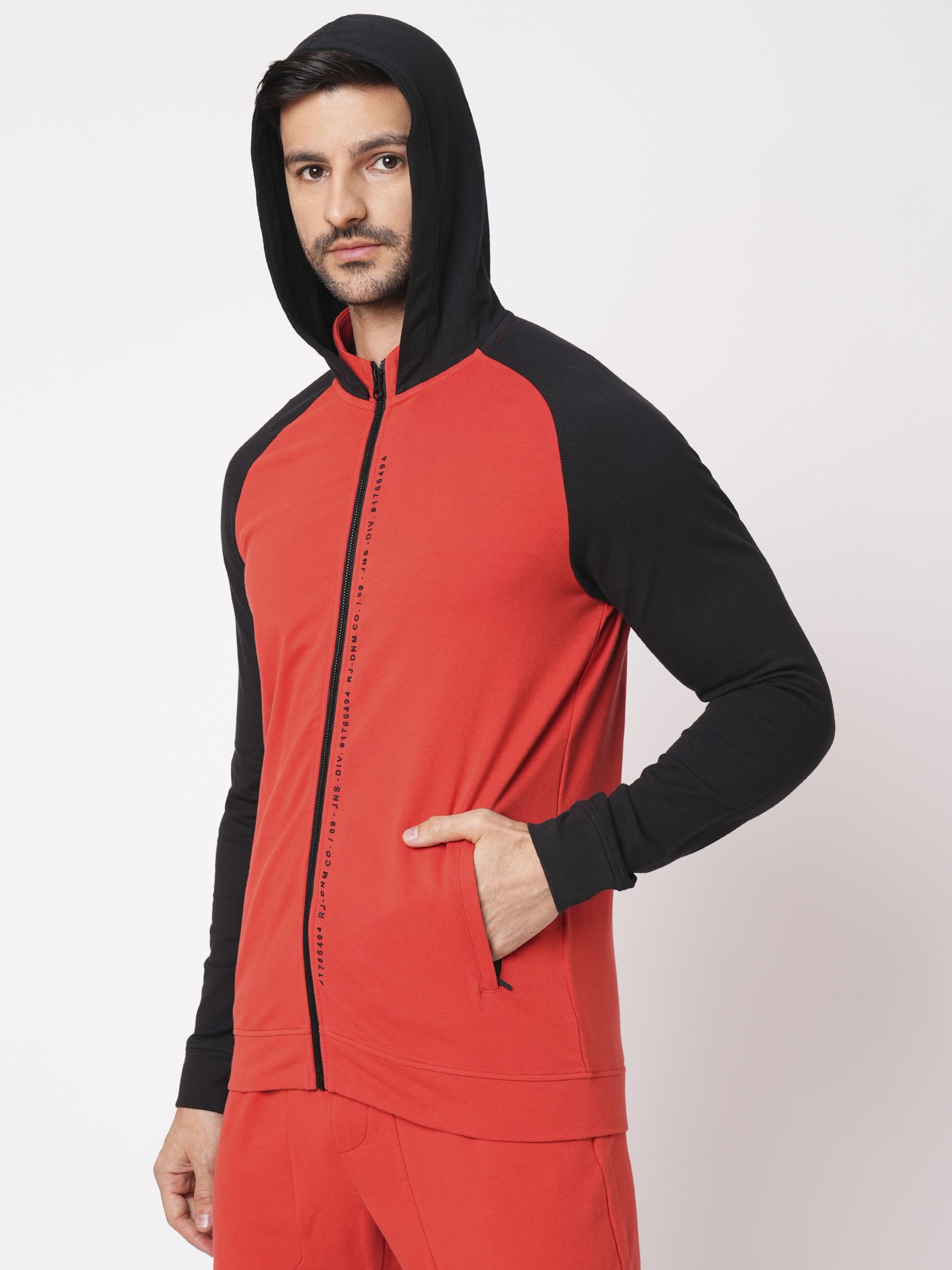 RUST FULL SLEEVE ATHLEISURE HOODIE ZIPPER JACKET (ATH LEISURE REGULAR)