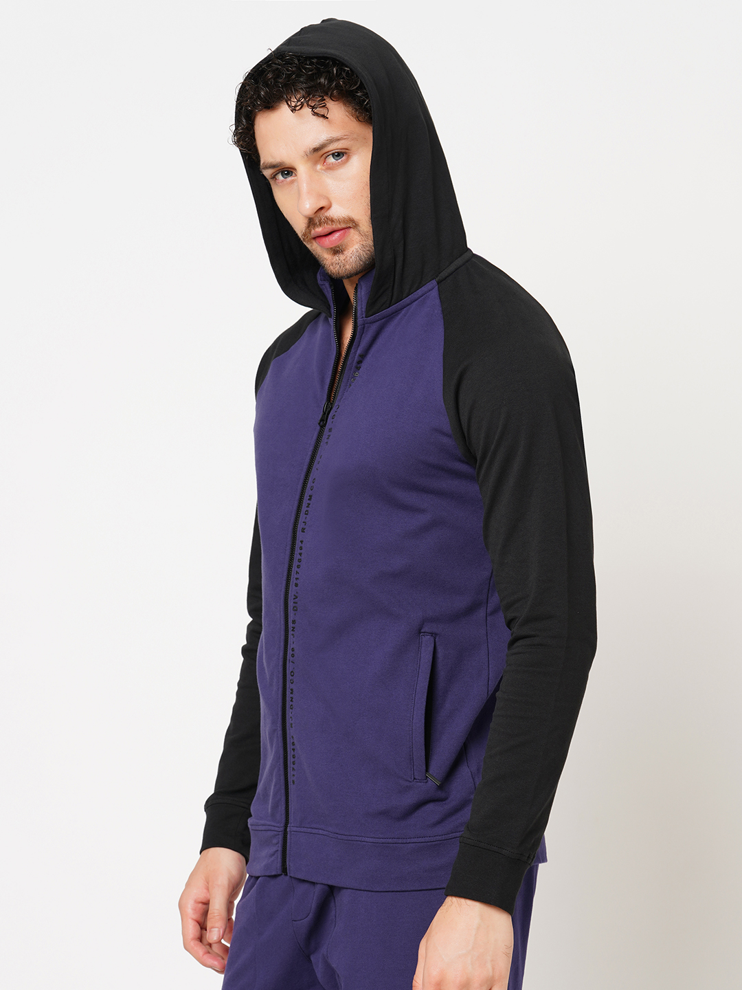 NAVY FULL SLEEVE ATHLEISURE HOODIE ZIPPER JACKET (ATH LEISURE REGULAR)