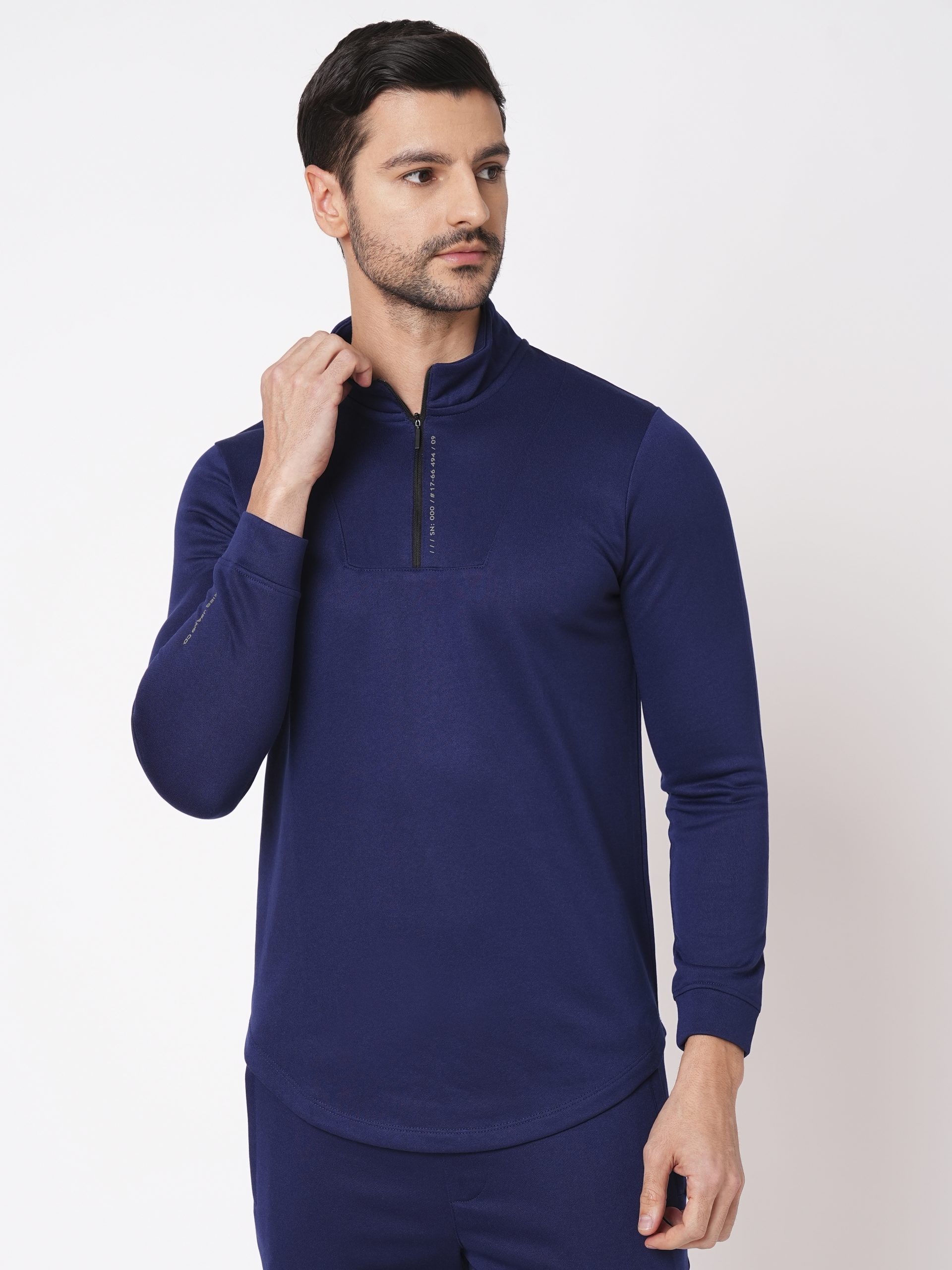 NAVY FULL SLEEVE ATHLEISURE HIGH NECK JACKET (ATH LEISURE REGULAR)