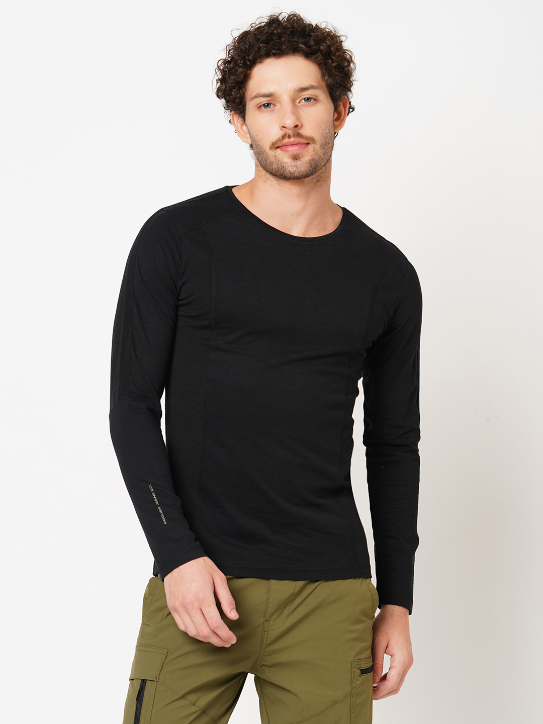 BLACK FULL SLEEVE ROUND NECK TEE (R NECK F/SLV SLIM)