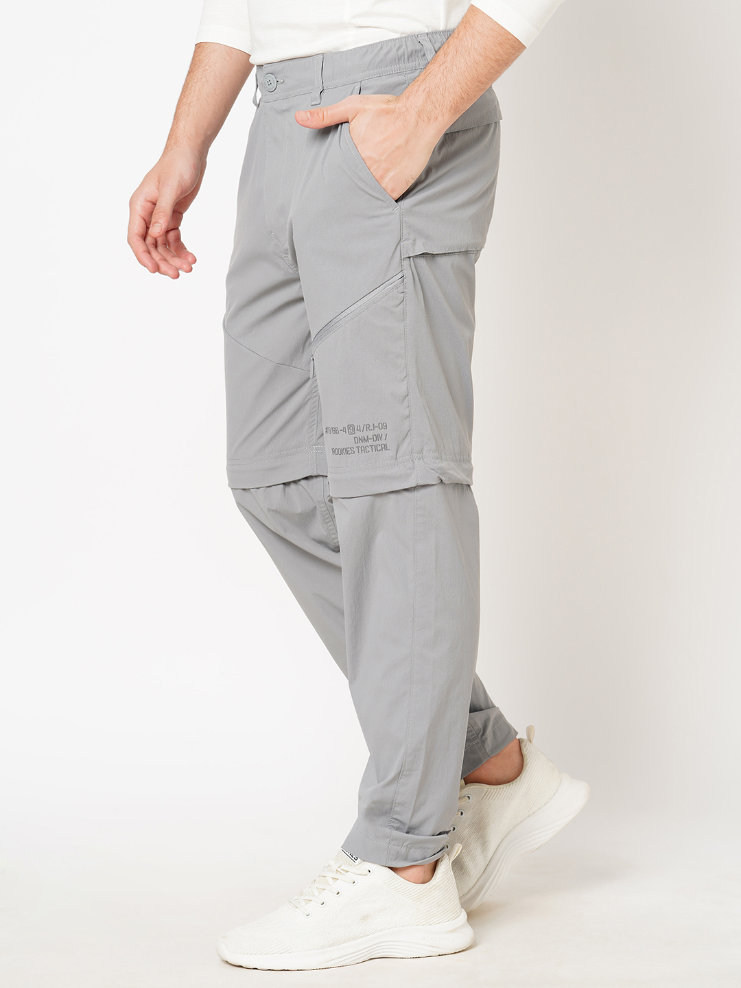 GREY UTILITY PANT (SLIM TAPERED FIT)