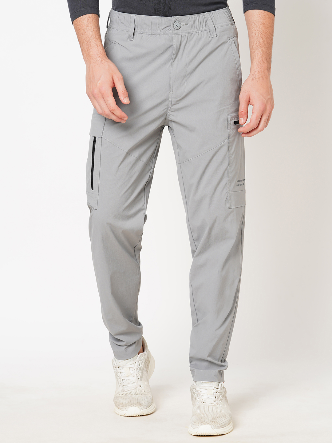 GREY UTILITY PANT (SLIM TAPERED FIT)