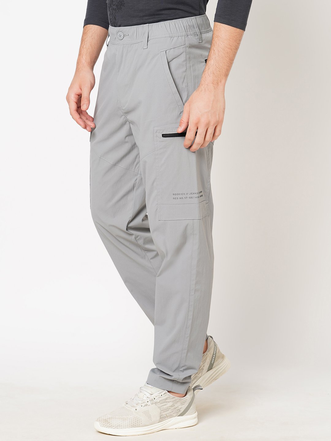 GREY UTILITY PANT (SLIM TAPERED FIT)