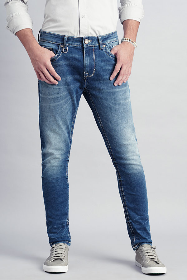 MED BLUE 5 POCKET LOW-RISE ANKLE LENGTH JEANS (SPRINGSTEEN FIT)