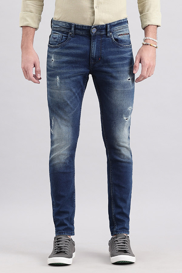 MED BLUE 5 POCKET LOW-RISE ANKLE LENGTH JEANS (SPRINGSTEEN FIT)