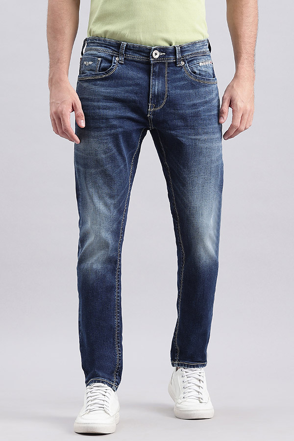 MED BLUE 5 POCKET LOW-RISE ANKLE LENGTH JEANS (SPRINGSTEEN FIT)