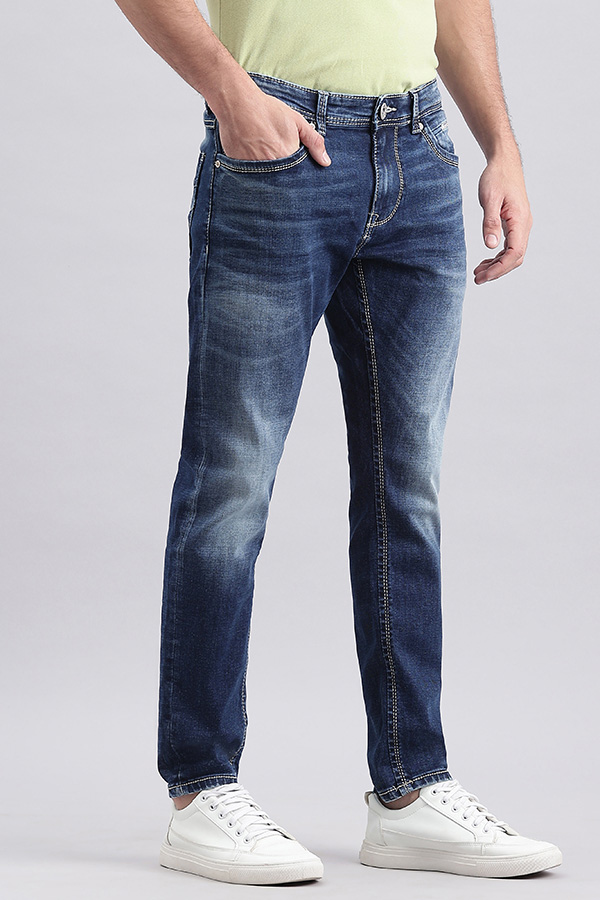 MED BLUE 5 POCKET LOW-RISE ANKLE LENGTH JEANS (SPRINGSTEEN FIT)