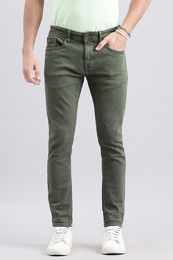 GREEN 5 POCKET LOW-RISE ANKLE LENGTH JEANS (SPRINGSTEEN FIT)