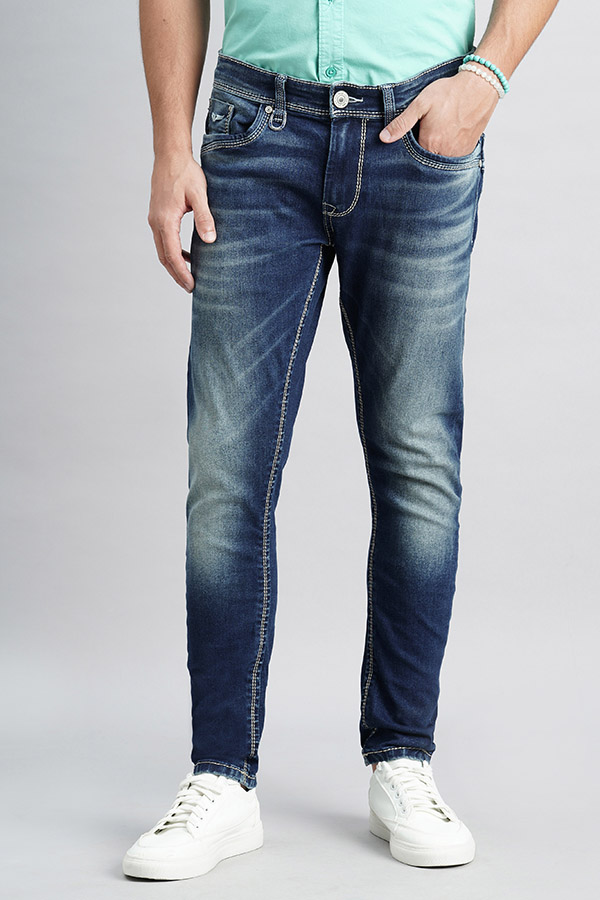 MED BLUE 5 POCKET LOW-RISE ANKLE LENGTH JEANS (SPRINGSTEEN FIT)