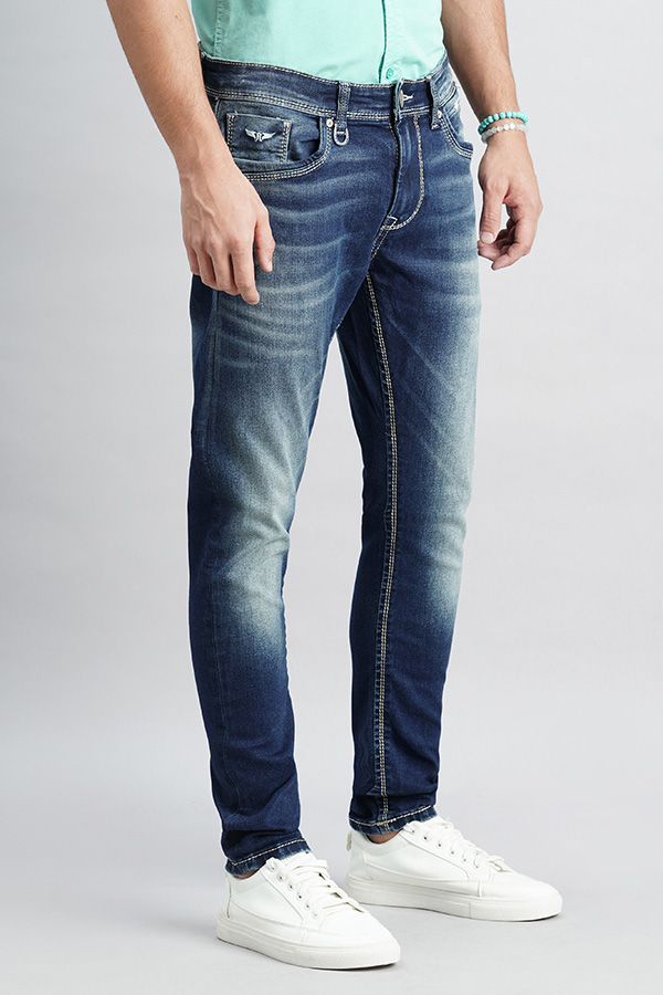 MED BLUE 5 POCKET LOW-RISE ANKLE LENGTH JEANS (SPRINGSTEEN FIT)