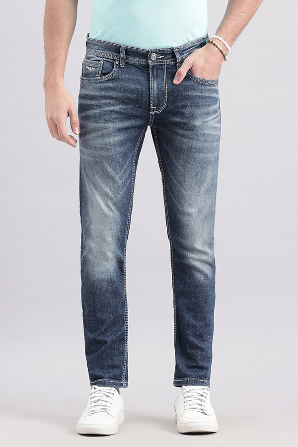 MED BLUE 5 POCKET LOW-RISE ANKLE LENGTH JEANS (SPRINGSTEEN FIT)