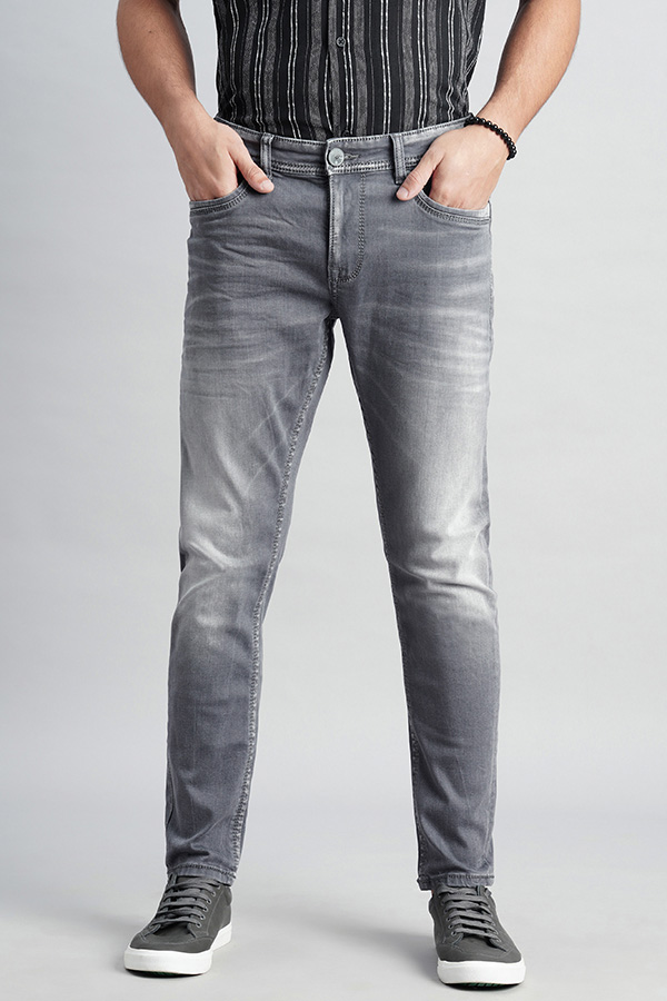 GREY 5 POCKET LOW-RISE ANKLE LENGTH JEANS (SPRINGSTEEN FIT)