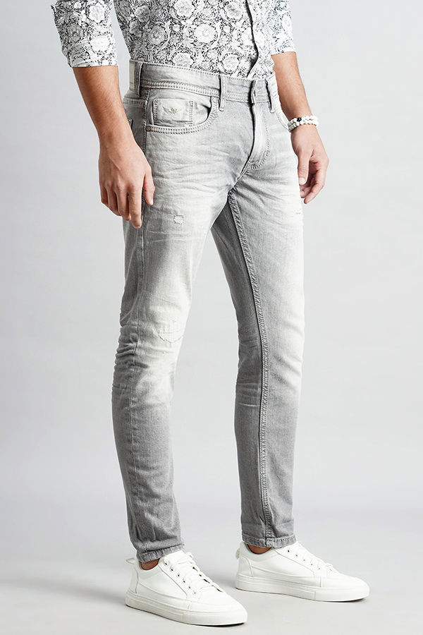 MED GREY 5 POCKET LOW-RISE ANKLE LENGTH JEANS (SPRINGSTEEN FIT)