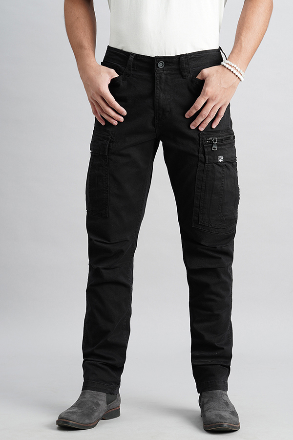 CHARCOAL SLIM FIT CARGO PANT (REGULAR FIT)