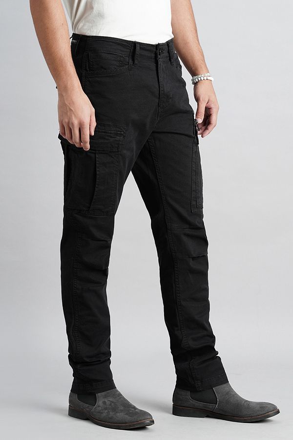 CHARCOAL SLIM FIT CARGO PANT (REGULAR FIT)